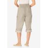 Woman Within Plus Size Convertible Length Cargo Capri/Bermuda(Natural Khaki)