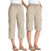 Woman Within Plus Size Convertible Length Cargo Capri/Bermuda(Natural Khaki)
