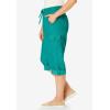 Woman Within Plus Size Convertible Length Cargo Capri/Bermuda(Waterfall)