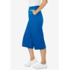Woman Within Plus Size Elastic-Waist Pull-On Knit Pocket Capri Pants(Bright Cobalt)
