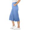Woman Within Plus Size Elastic-Waist Pull-On Knit Pocket Capri Pants(French Blue)