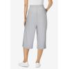 Woman Within Plus Size Elastic-Waist Pull-On Knit Pocket Capri Pants(Heather Grey)