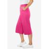 Woman Within Plus Size Elastic-Waist Pull-On Knit Pocket Capri Pants(Raspberry Sorbet)
