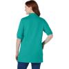Woman Within Plus Size Elbow-Sleeve Polo Tunic(Multi Hearts)
