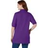 Woman Within Plus Size Elbow-Sleeve Polo Tunic(Purple Orchid)