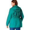 Woman Within Plus Size Fleece-Lined Taslon Anorak(Waterfall)