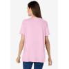 Woman Within Plus Size Lace-Trim Pintucked Tunic(Pink)