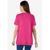 Woman Within Plus Size Lace-Trim Pintucked Tunic(Raspberry Sorbet)