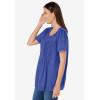 Woman Within Plus Size Lace-Trim Pintucked Tunic(Tulip Purple)