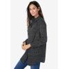 Woman Within Plus Size Perfect Long Sleeve Shirt(Black Allover Dot)