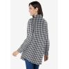 Woman Within Plus Size Perfect Long Sleeve Shirt(Black Gingham)