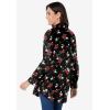 Woman Within Plus Size Perfect Long Sleeve Shirt(Black Multi Floral)