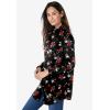 Woman Within Plus Size Perfect Long Sleeve Shirt(Black Multi Floral)