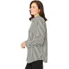 Woman Within Plus Size Perfect Long Sleeve Shirt(Black Stripe)