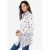 Woman Within Plus Size Perfect Long Sleeve Shirt(Bright Rose Gridded Floral)