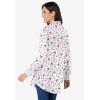 Woman Within Plus Size Perfect Long Sleeve Shirt(Bright Rose Gridded Floral)