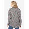 Woman Within Plus Size Perfect Long Sleeve Shirt(Heart Stripe Black Multi)