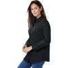 Woman Within Plus Size Perfect Long Sleeve Shirt(Original Black)