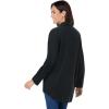 Woman Within Plus Size Perfect Long Sleeve Shirt(Original Black)