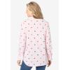 Woman Within Plus Size Perfect Long Sleeve Shirt(Stripe Multi Hearts)