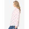 Woman Within Plus Size Perfect Long Sleeve Shirt(Stripe Multi Hearts)