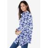 Woman Within Plus Size Perfect Long Sleeve Shirt(Ultra Blue Shadow Floral)