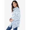 Woman Within Plus Size Perfect Long Sleeve Shirt(White Winter Batik)