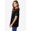 Woman Within Plus Size Perfect Printed Short-Sleeve Crewneck Tee(Black White Stars)