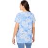 Woman Within Plus Size Perfect Printed Short-Sleeve Crewneck Tee(French Blue Soft Lotus)