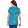 Woman Within Plus Size Perfect Printed Short-Sleeve Crewneck Tee(Heather Grey Pretty Floral)