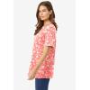 Woman Within Plus Size Perfect Printed Short-Sleeve Crewneck Tee(Navy Floral Tie Dye)