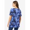 Woman Within Plus Size Perfect Printed Short-Sleeve Crewneck Tee(Navy Floral Tie Dye)