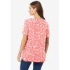 Woman Within Plus Size Perfect Printed Short-Sleeve Crewneck Tee(Navy Floral Tie Dye)