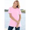 Woman Within Plus Size Perfect Printed Short-Sleeve Crewneck Tee(Petal Purple Floral Paisley)