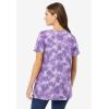 Woman Within Plus Size Perfect Printed Short-Sleeve Crewneck Tee(Petal Purple Tie Dye)