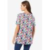 Woman Within Plus Size Perfect Printed Short-Sleeve Crewneck Tee(White Butterflies)