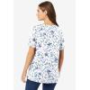 Woman Within Plus Size Perfect Printed Short-Sleeve Crewneck Tee(White Butterflies)