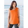 Woman Within Plus Size Perfect Scoopneck Tank (Petite Available)(Orange Twist)