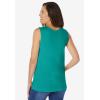 Woman Within Plus Size Perfect Scoopneck Tank (Petite Available)(Waterfall)
