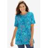 Woman Within Plus Size Perfect Short-Sleeve Crewneck Tee (Petite Available)(Bright Cobalt)