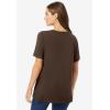 Woman Within Plus Size Perfect Short-Sleeve Crewneck Tee (Petite Available)(Chocolate)