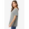 Woman Within Plus Size Perfect Short-Sleeve Crewneck Tee (Petite Available)(Classic Medium Heather Grey)