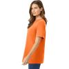 Woman Within Plus Size Perfect Short-Sleeve Crewneck Tee (Petite Available)(Orange Twist)