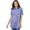 Woman Within Plus Size Perfect Short-Sleeve Polo Shirt(Black)