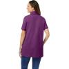 Woman Within Plus Size Perfect Short-Sleeve Polo Shirt(Black)