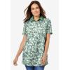 Woman Within Plus Size Perfect Short-Sleeve Polo Shirt(Deep Teal)