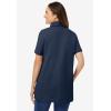 Woman Within Plus Size Perfect Short-Sleeve Polo Shirt(Navy)