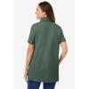 Woman Within Plus Size Perfect Short-Sleeve Polo Shirt(Pine)