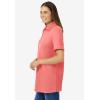 Woman Within Plus Size Perfect Short-Sleeve Polo Shirt(Sweet Coral)