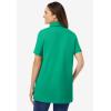 Woman Within Plus Size Perfect Short-Sleeve Polo Shirt(Tropical Emerald)